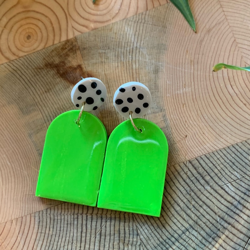 Polymer clay statement earrings